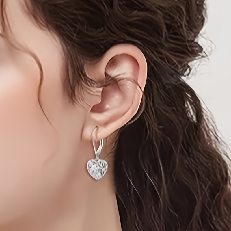 Heart Shaped Hoop Earrings for Ladies